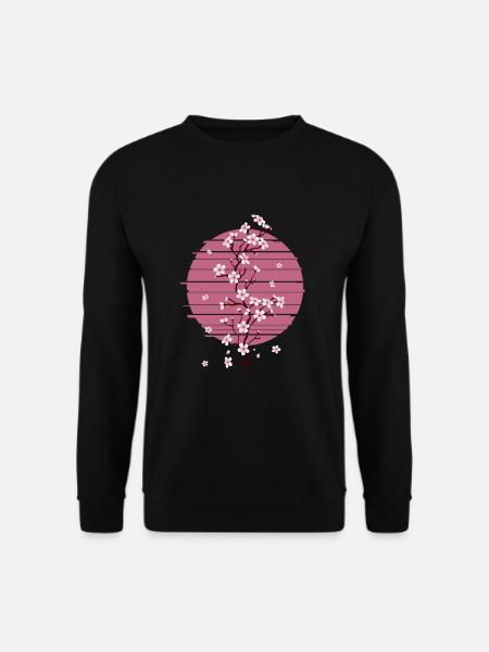 Retro Kirschblüte Japanischer Baum Sakura - Unisex Pullover - Schwarz