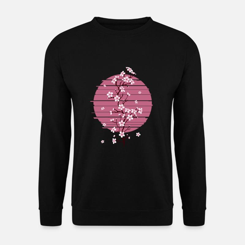 Retro Kirschblüte Japanischer Baum Sakura - Unisex Pullover - Schwarz