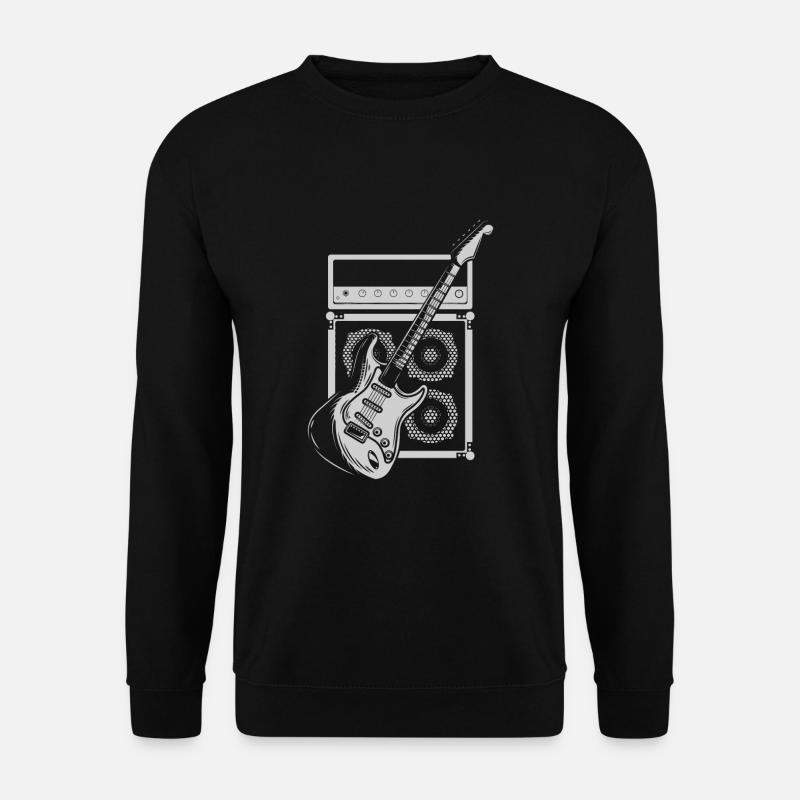 Verstärker und E Gitarre Spieler Gitarrist - Unisex Pullover - Schwarz