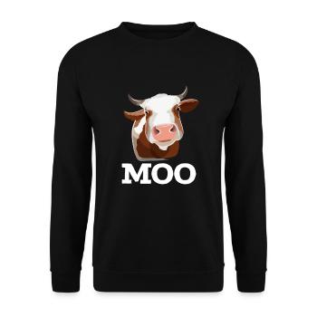 Funny cow muh farm animal humor - Unisex Sweatshirt - black - Front - Alina (178cm) & Michal (187cm)