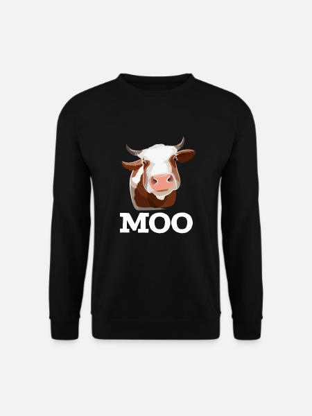 Lustige Kuh Muh Bauernhof Tier Humor - Unisex Pullover - Schwarz