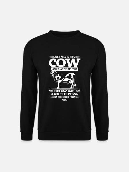Funny cow farmer cattle breeding quotes - Unisex Sweatshirt - black