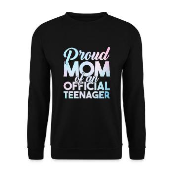 Official Teenage Mother Proud Teenage Mother - Unisex Sweatshirt - black - Front - Alina (178cm) & Michal (187cm)