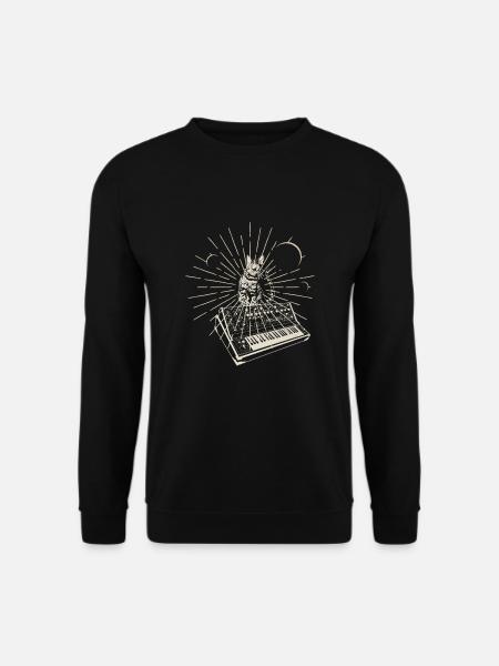 Modular Synthesizer Analog Mond Techno Acid Katze - Unisex Pullover - Schwarz