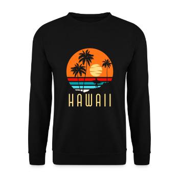 Surfer Beach Retro Palms Summer Holidays - Unisex Sweatshirt - black - Front - Alina (178cm) & Michal (187cm)