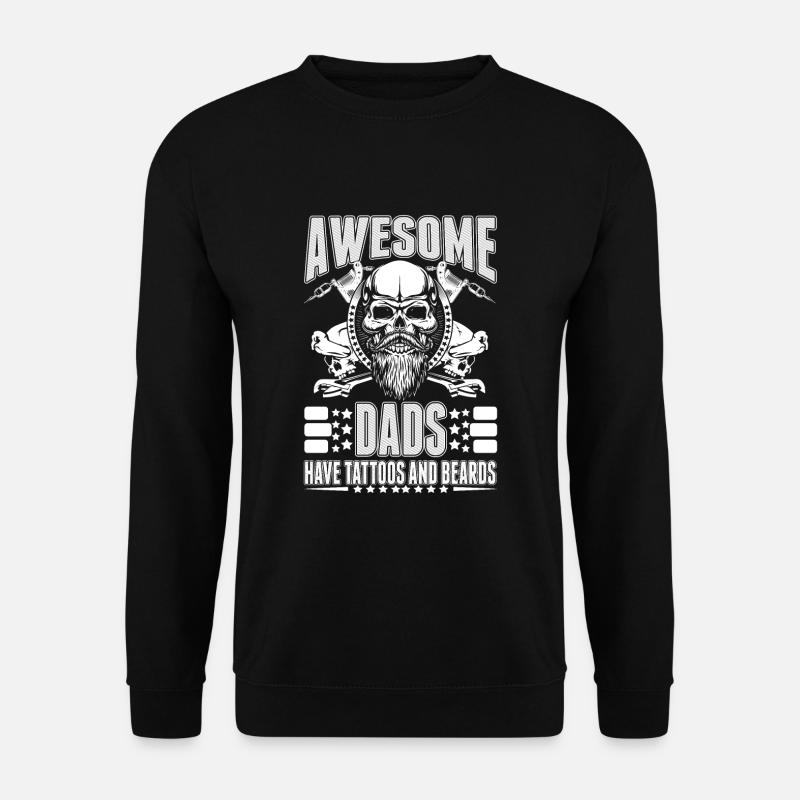 Papa Tattoo Bart Schnurrbart Vater - Unisex Pullover - Schwarz