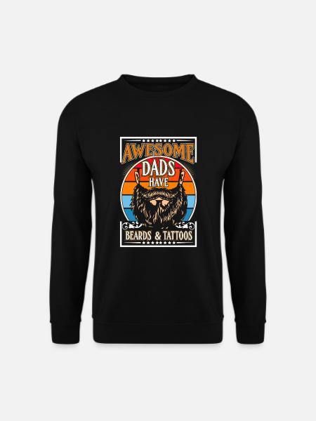 Papa Tattoo Beard Mustache Dad - Unisex Sweatshirt - black