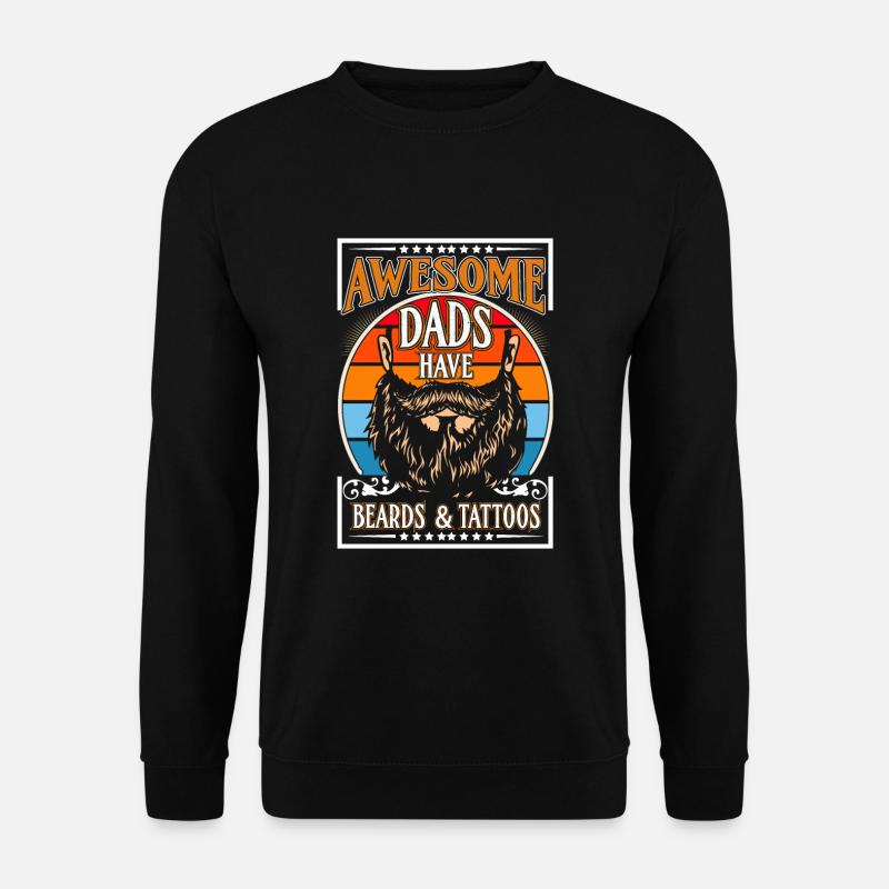 Papa Tattoo Bart Schnurrbart Vater - Unisex Pullover - Schwarz