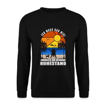 Rentner Ruhestand Mitarbeiter Pension Rente - Unisex Pullover - Schwarz - Vorne - Alina (178cm) & Michal (187cm)