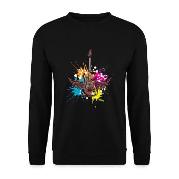 Guitarist Metal Rock Musician - Unisex Sweatshirt - black - Front - Alina (178cm) & Michal (187cm)