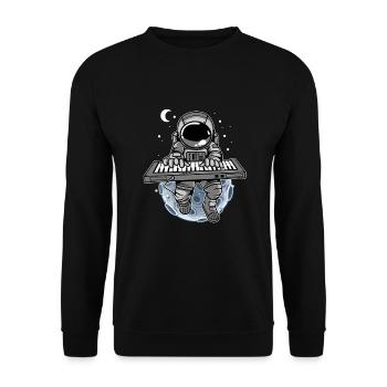 Pianiste Astronaute Instrument de musique Cosmonaut - Sweat-shirt Unisexe - noir - Devant - Alina (178cm) & Michal (187cm)