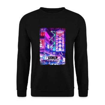 Japanese Aesthetic Streetwear Tokyo Vaporwave - Sweat-shirt Unisexe - noir - Devant - Alina (178cm) & Michal (187cm)