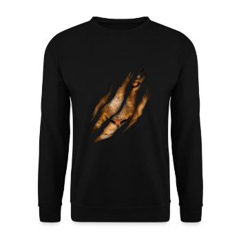 Lion griffe Chat Safari Roi - Sweat-shirt Unisexe - noir - Devant - Alina (178cm) & Michal (187cm)