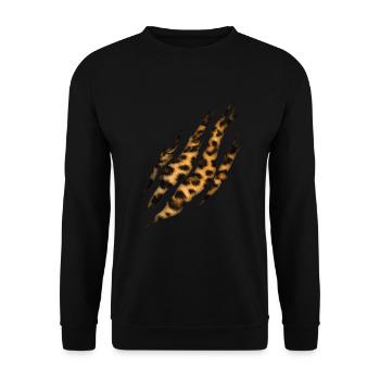 Claw Leopard Fur Pattern - Unisex Sweatshirt - black - Front - Alina (178cm) & Michal (187cm)