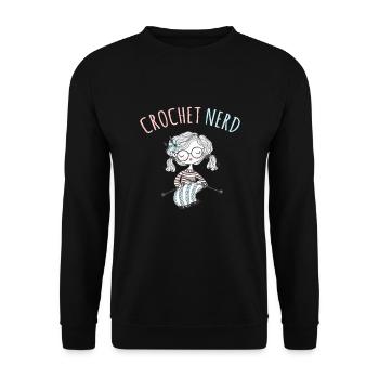 Crochet Mom Hobby Crafts Grandma Yarn Lover - Unisex Sweatshirt - black - Front - Alina (178cm) & Michal (187cm)