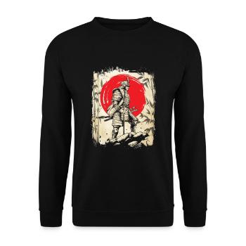 Samurai Krieger Japanischer Schwertkämpfer Japan - Unisex Pullover - Schwarz - Vorne - Alina (178cm) & Michal (187cm)