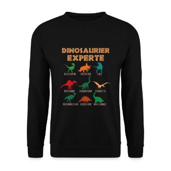 Dinosaur Expert Boys Dinos T-rex Spinosaurus - Unisex Sweatshirt - black - Front - Alina (178cm) & Michal (187cm)