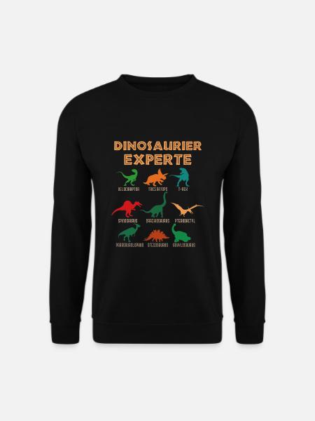 Dinosaurier Experte Jungen Dinos T-rex Spinosaurus - Unisex Pullover - Schwarz