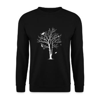 Tree Autumn Silhouette Sad Nature Inspiring - Unisex Sweatshirt - black - Front - Alina (178cm) & Michal (187cm)