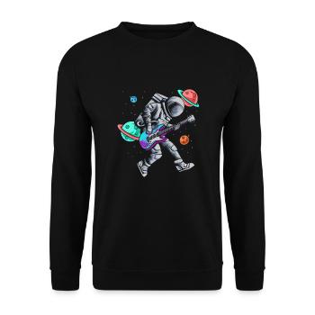 Astronaut guitare espace planètes musiciens - Sweat-shirt Unisexe - noir - Devant - Alina (178cm) & Michal (187cm)
