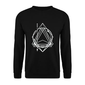 Sacred Geometric Illustration - Unisex Sweatshirt - black - Front - Alina (178cm) & Michal (187cm)