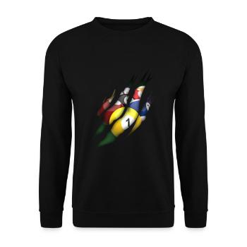 Billard Zerrissen Pool 8 Ball Spieler - Unisex Pullover - Schwarz - Vorne - Alina (178cm) & Michal (187cm)