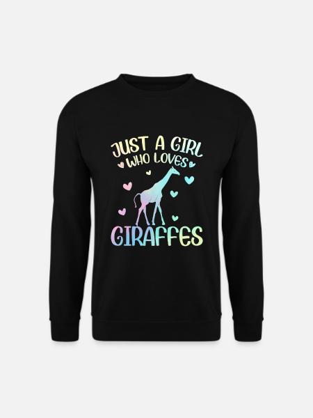 Just A Girl Who Loves Giraffe Mädchen Giraffen - Unisex Sweatshirt - black