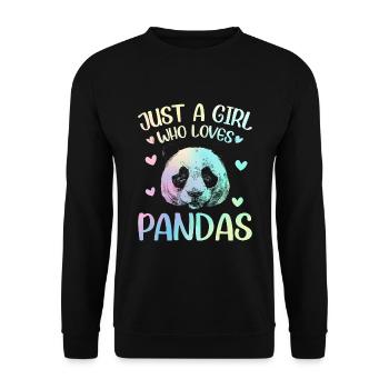 Just A Girl Who Loves Pandas Panda fille - Sweat-shirt Unisexe - noir - Devant - Alina (178cm) & Michal (187cm)