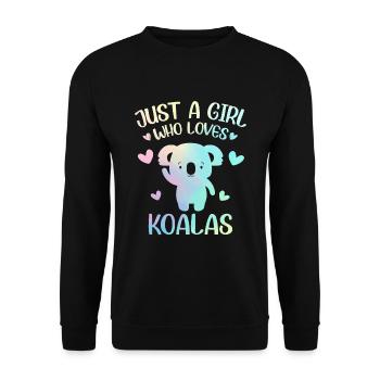 A girl who loves koalas - Unisex Sweatshirt - black - Front - Alina (178cm) & Michal (187cm)