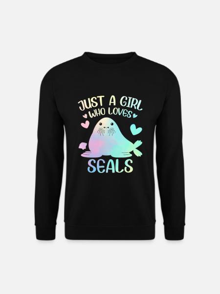 Ein Mädchen das Robben liebt - Unisex Pullover - Schwarz