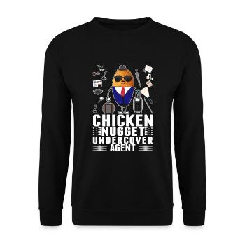 Infiltré Chicken Nugget Agent Nug Life - Sweat-shirt Unisexe - noir - Devant - Alina (178cm) & Michal (187cm)