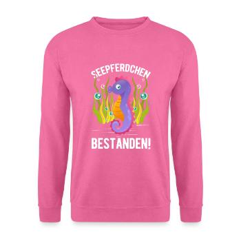 Hippocampe insigne de natation réussi - Sweat-shirt Unisexe - rose - Devant