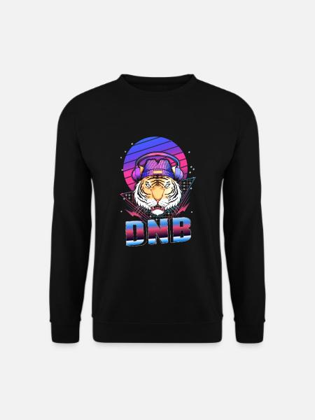 Drum Bass Tiger Elektronische Musik Vaporwave - Unisex Pullover - Schwarz