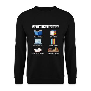 Drôle d’amateur de livres Humor Lire le ver de bibliothèque - Sweat-shirt Unisexe - noir - Devant - Alina (178cm) & Michal (187cm)
