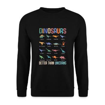 Cool Dinosaur Fan Dino Boys Trex - Unisex Sweatshirt - black - Front - Alina (178cm) & Michal (187cm)