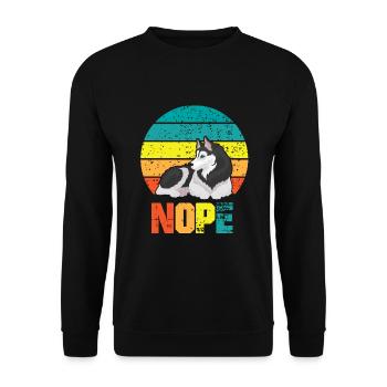 Chien drôle Têtu Husky Fauler chiot - Sweat-shirt Unisexe - noir - Devant - Alina (178cm) & Michal (187cm)