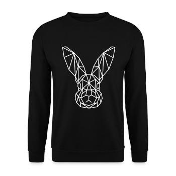 Ligne géométrique de lapin - Sweat-shirt Unisexe - noir - Devant - Alina (178cm) & Michal (187cm)