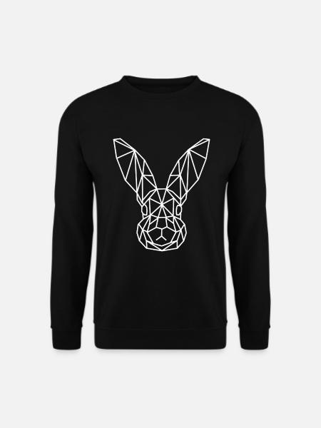 Hase Geometrisch Linie - Unisex Pullover - Schwarz