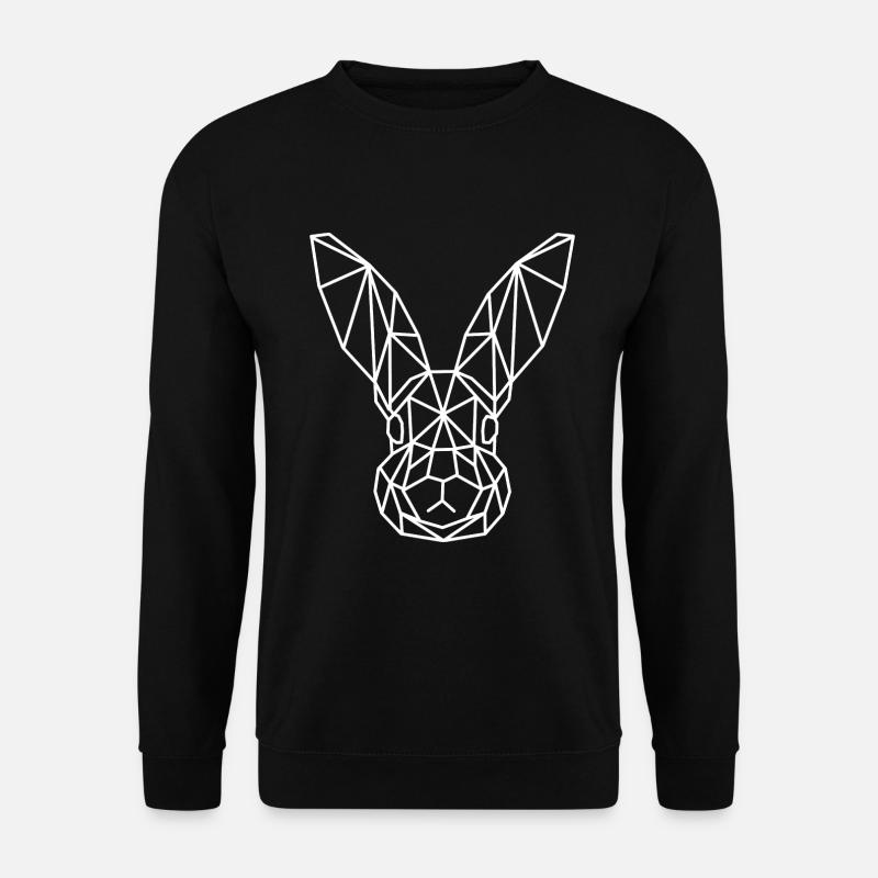 Rabbit Geometric Line - Unisex Sweatshirt - black