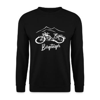 Zündapp Bergsteiger MD 25 Mofa Kult - Unisex Pullover - Schwarz - Vorne - Alina (178cm) & Michal (187cm)