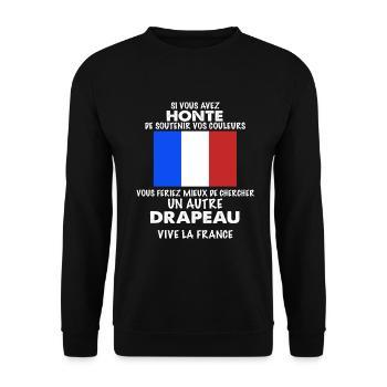 Vive La France - Sweat-shirt Unisexe - noir - Devant - Alina (178cm) & Michal (187cm)