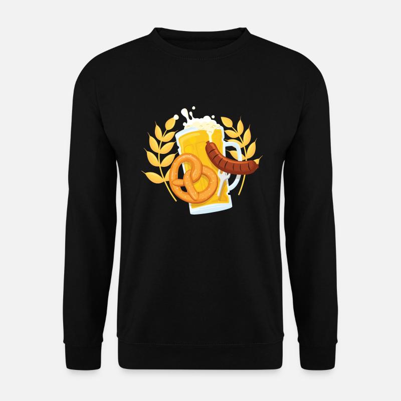 Bier Brezel Wurst - O'Zapft - Unisex Pullover - Schwarz
