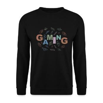 gaming-scene-colorful - Unisex Pullover - Schwarz - Vorne - Alina (178cm) & Michal (187cm)