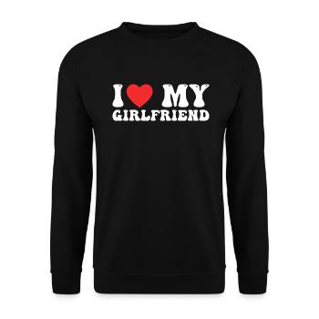 Ich liebe meine Freundin - Unisex Pullover - Schwarz - Vorne - Alina (178cm) & Michal (187cm)