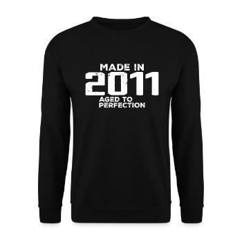 Vintage 2011 Retro Anniversary Gift 2011 - Unisex Sweatshirt - black - Front - Alina (178cm) & Michal (187cm)