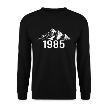 Vintage Geburtstag 1985 - Retro Geschenkidee 1985 - Unisex Pullover - Schwarz - Vorne - Alina (178cm) & Michal (187cm)