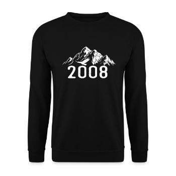 Vintage Geburtstag 2008 - Retro Geschenkidee 2008 - Unisex Pullover - Schwarz - Vorne - Alina (178cm) & Michal (187cm)