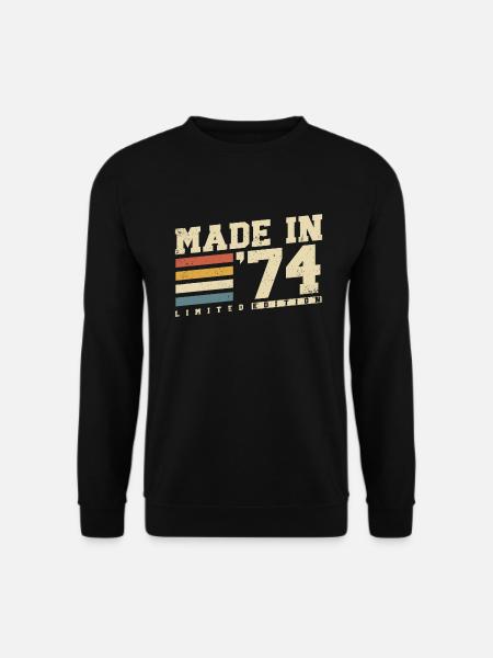 1974 Jahrgang geboren Vintage Retro Geburtstag - Unisex Pullover - Schwarz