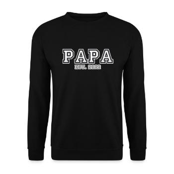 PAPA EST. 2022 - Unisex Pullover - Schwarz - Vorne - Alina (178cm) & Michal (187cm)