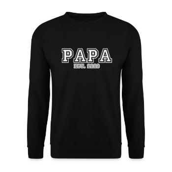 PAPA EST. 2023 - Unisex Pullover - Schwarz - Vorne - Alina (178cm) & Michal (187cm)